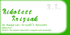 nikolett krizsak business card